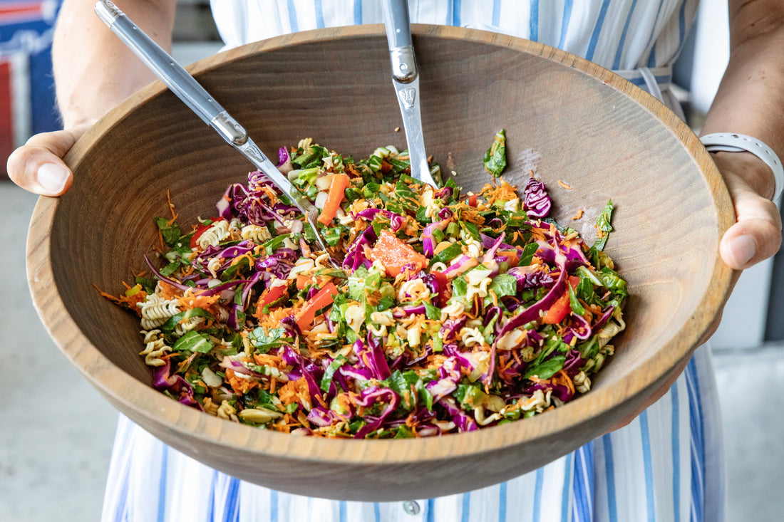 Baked by Melissa's Crunchy Ramen Slaw with colorful cabbage, carrots, and noodles