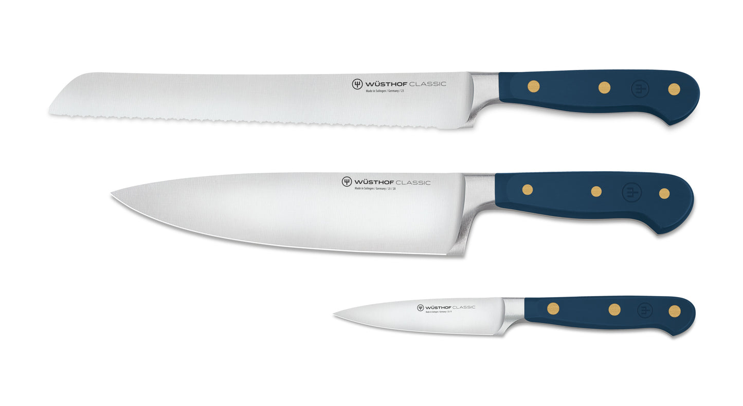WÜSTHOF Classic Wild Blueberry 3 pc Starter Set Knives WÜSTHOF