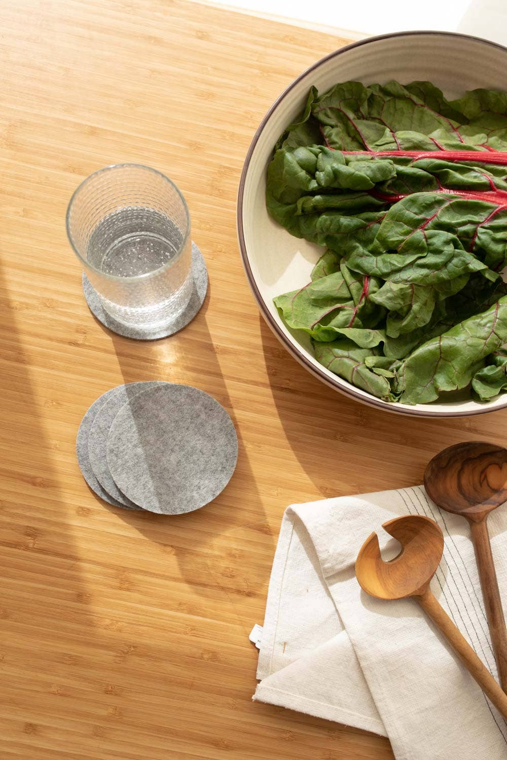 Bierfilzl Merino Wool Felt Round Coaster Solid 4 Pack: Granite Coasters Graf Lantz