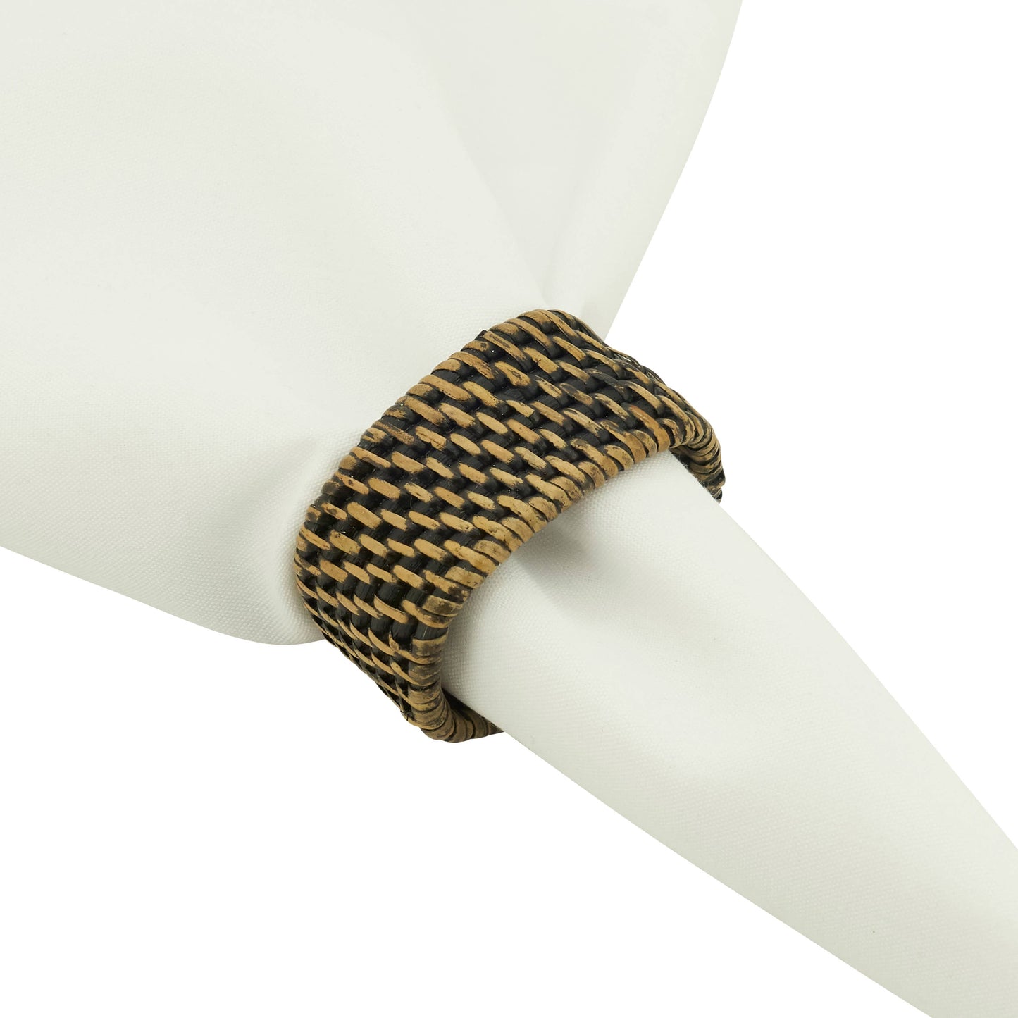 Woven Rattan Napkin Ring: Brown Napkin Rings Saro Lifestyle