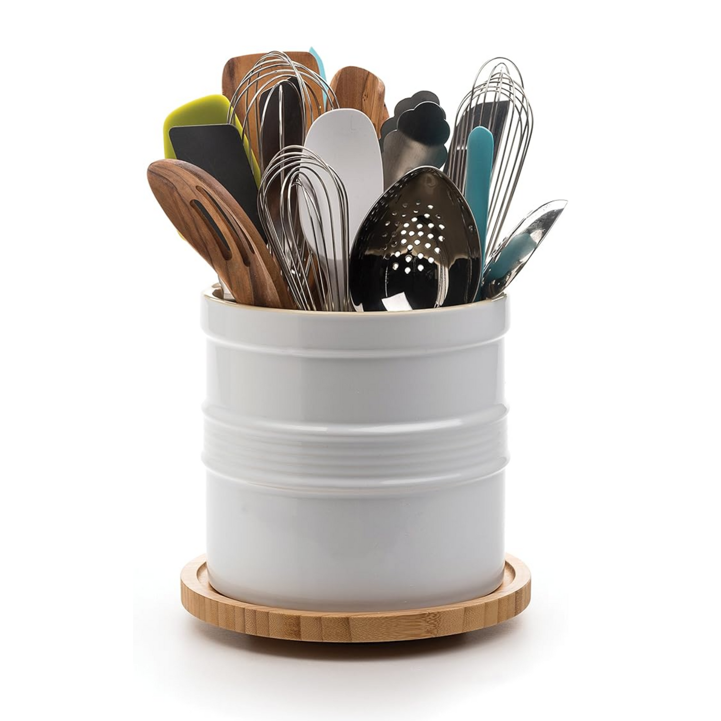 Bamboo Tool Crock Turntable Kitchen Tools RSVP International
