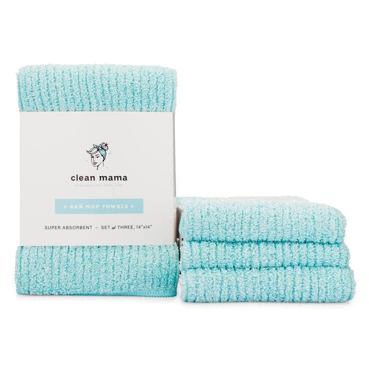 Clean Mama Premium Bar Mop Towels - Set of 3: Aqua KAF Home