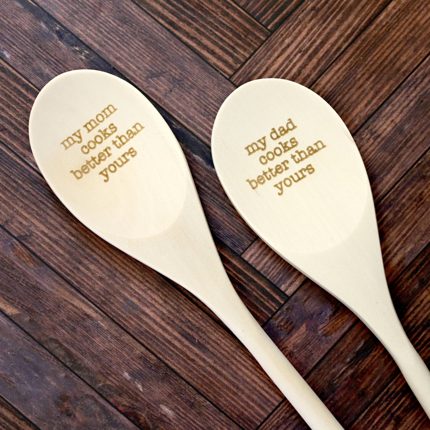 My Mom Cooks Better Than Yours Engraved Spoons Kitchen Tools Blue Studio Creative