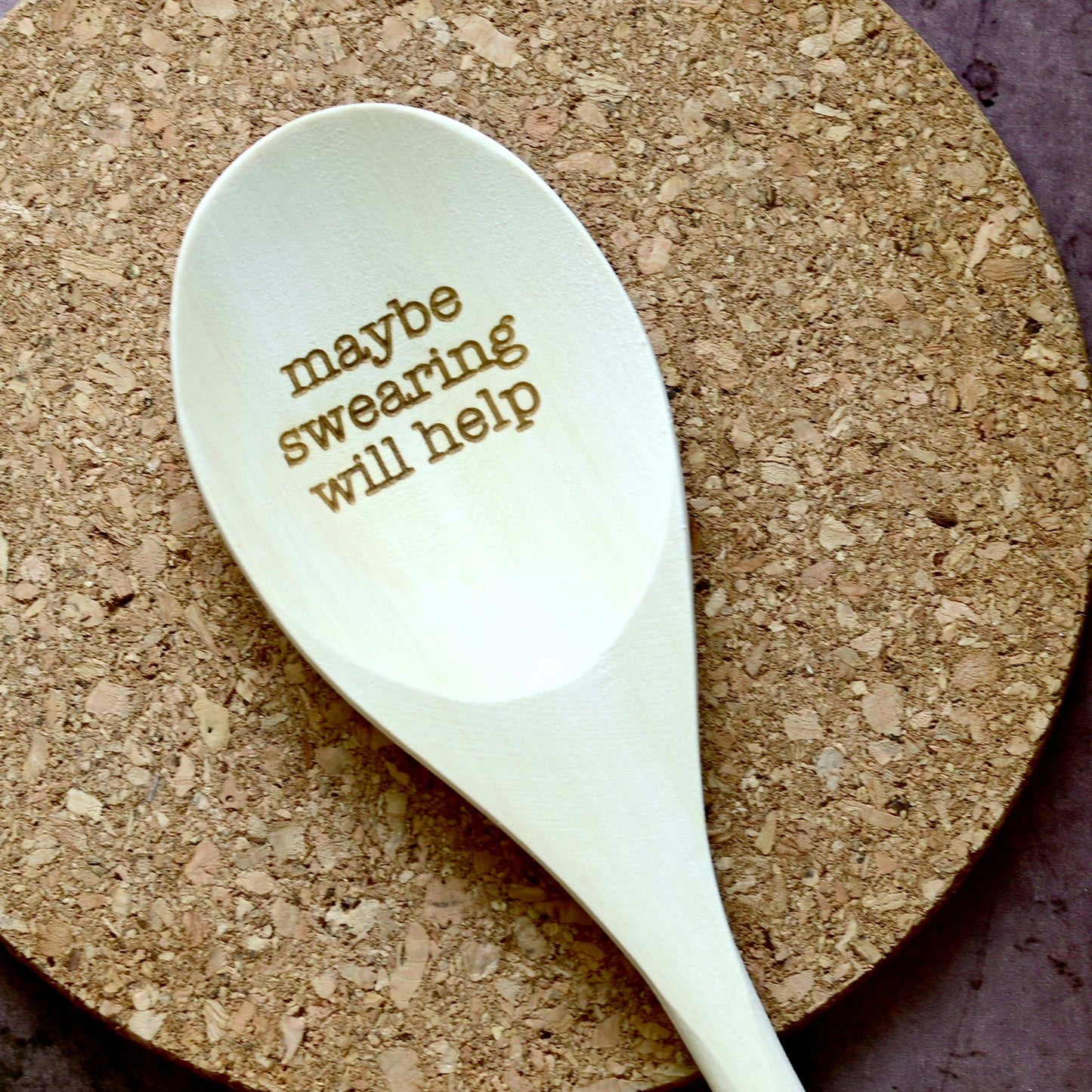 Maybe Swearing Will Help Engraved Spoons Kitchen Tools Blue Studio Creative