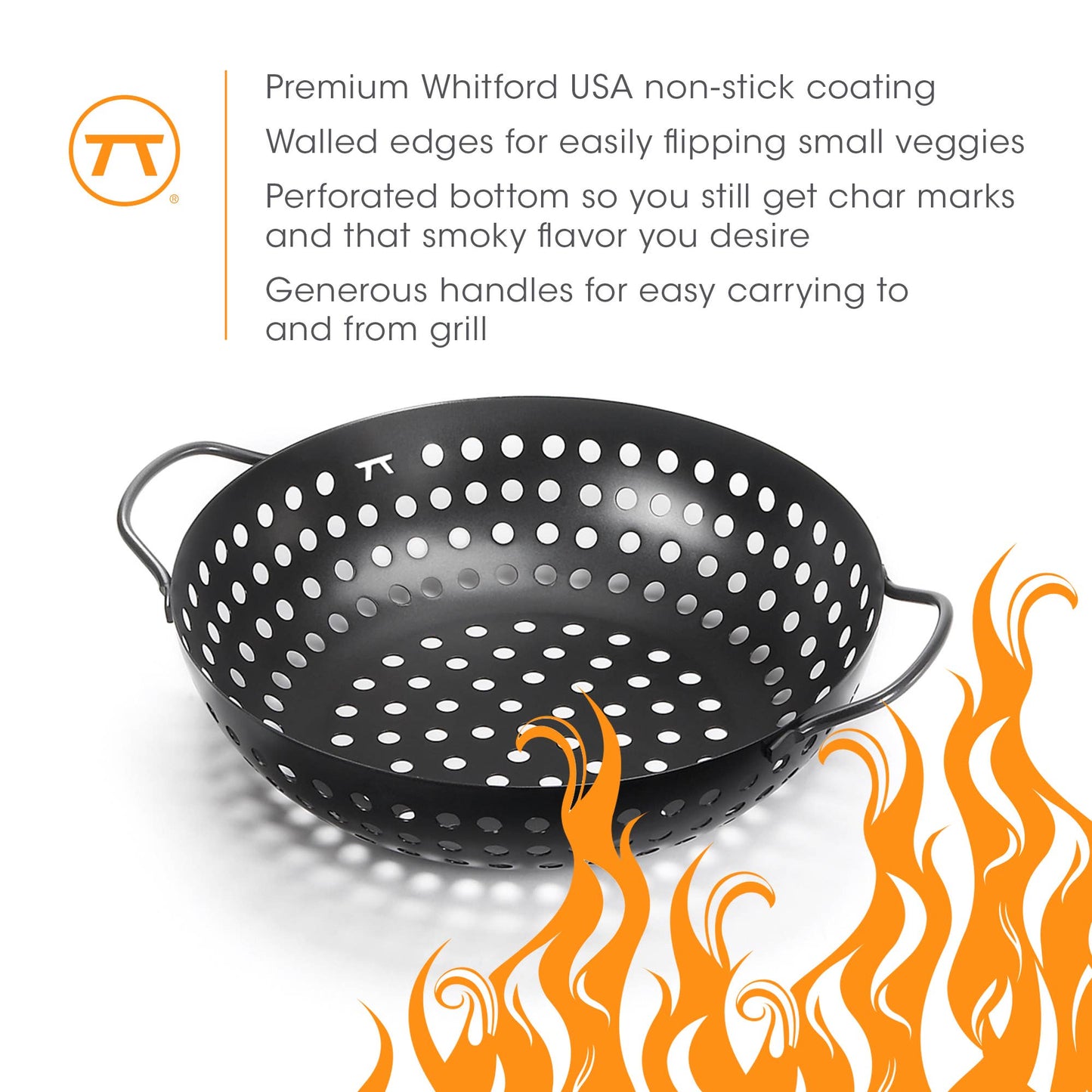 Non-Stick Round Grill Wok, 10.75" Grill Tool Fox Run Brands