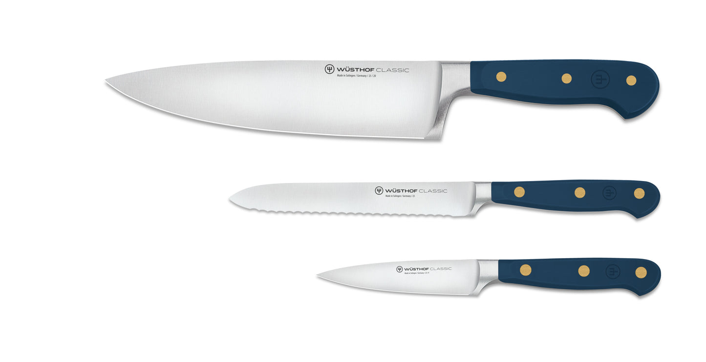 WÜSTHOF Classic Wild Blueberry 3 pc Chef's Set Knives WÜSTHOF
