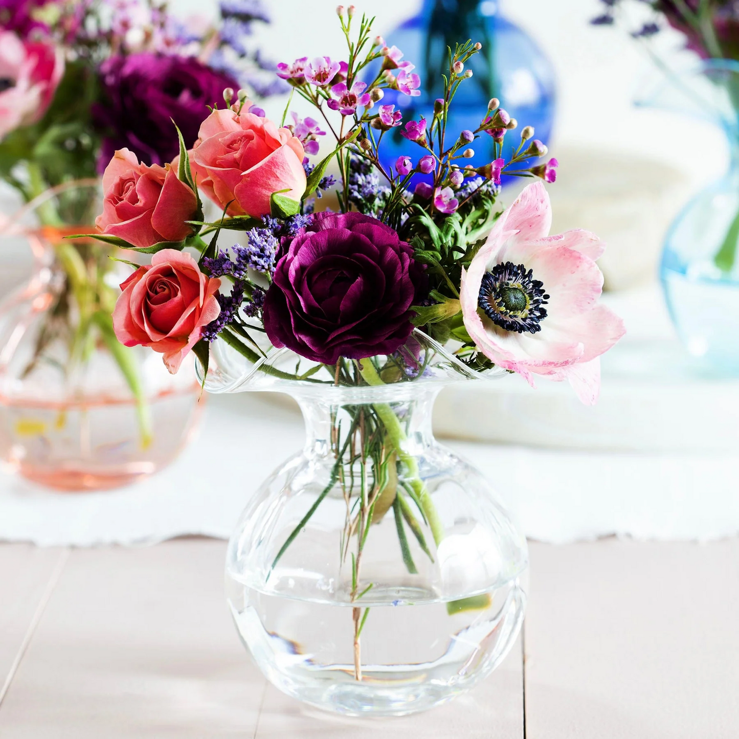 Hibiscus Glass Clear Bud Vase  vietri