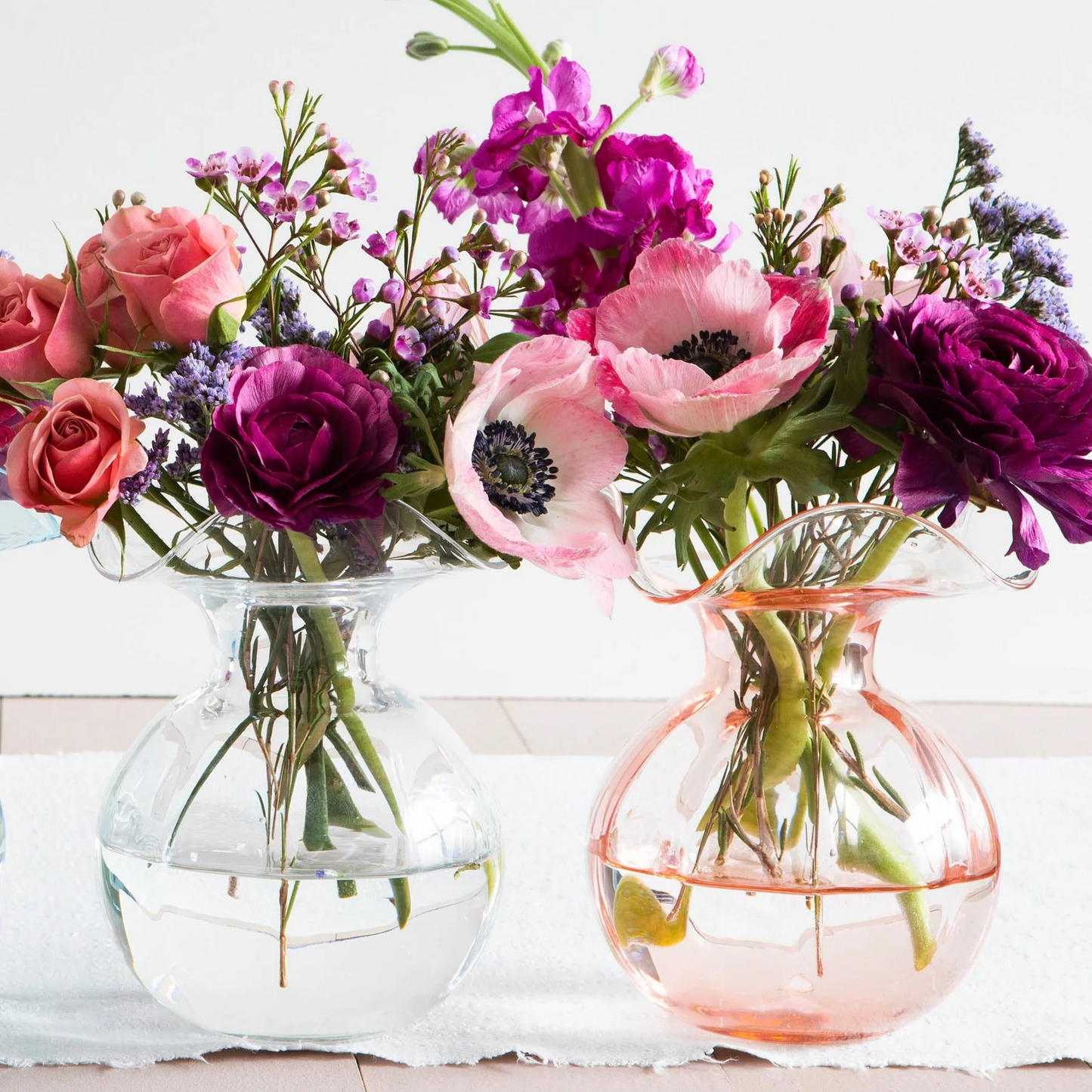 Hibiscus Glass Clear Bud Vase  vietri