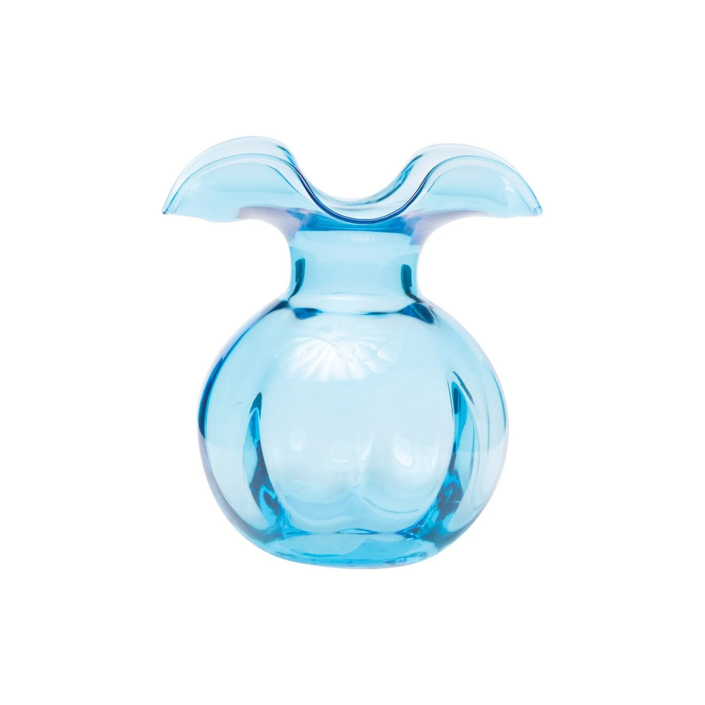 Hibiscus Glass Aqua Medium Fluted Vase  vietri