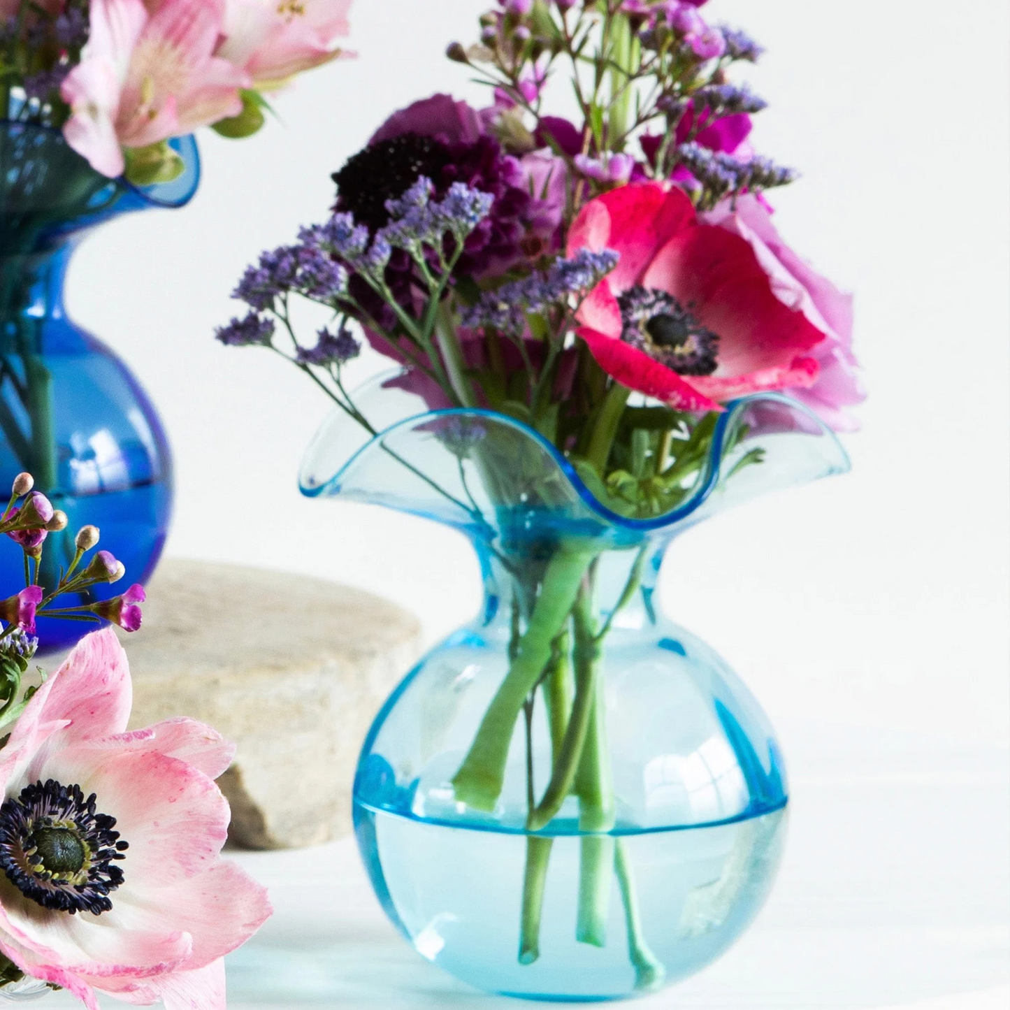 Hibiscus Glass Aqua Bud Vase  vietri