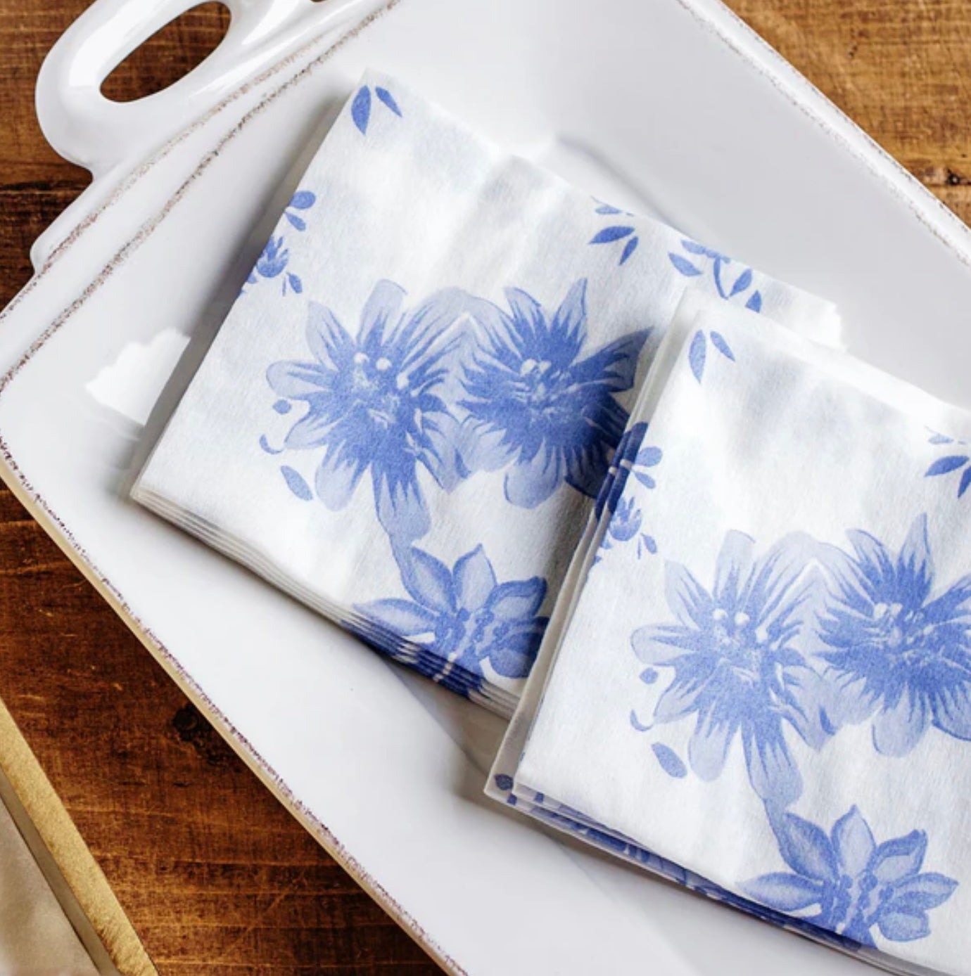Vietri Papersoft Blue & White Floral Napkins (3 size options) Napkins VIETRI