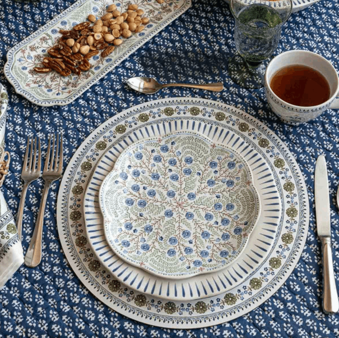 Juliska Sitio Stripe Dessert/Salad Plate - Delft Blue Dinnerware Juliska