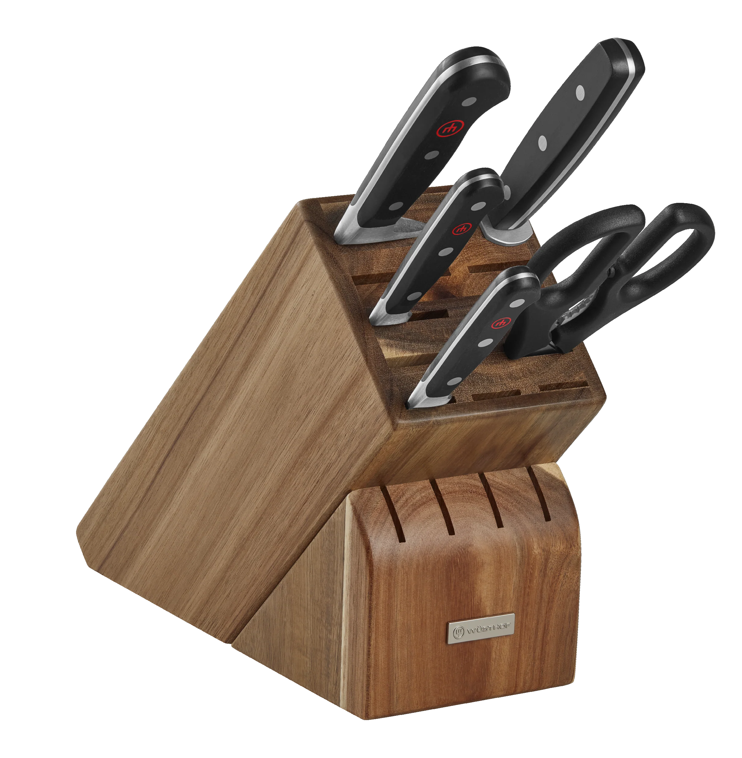 Wüsthof Classic knife set 6-pieces White bread knife version with slim  knife block