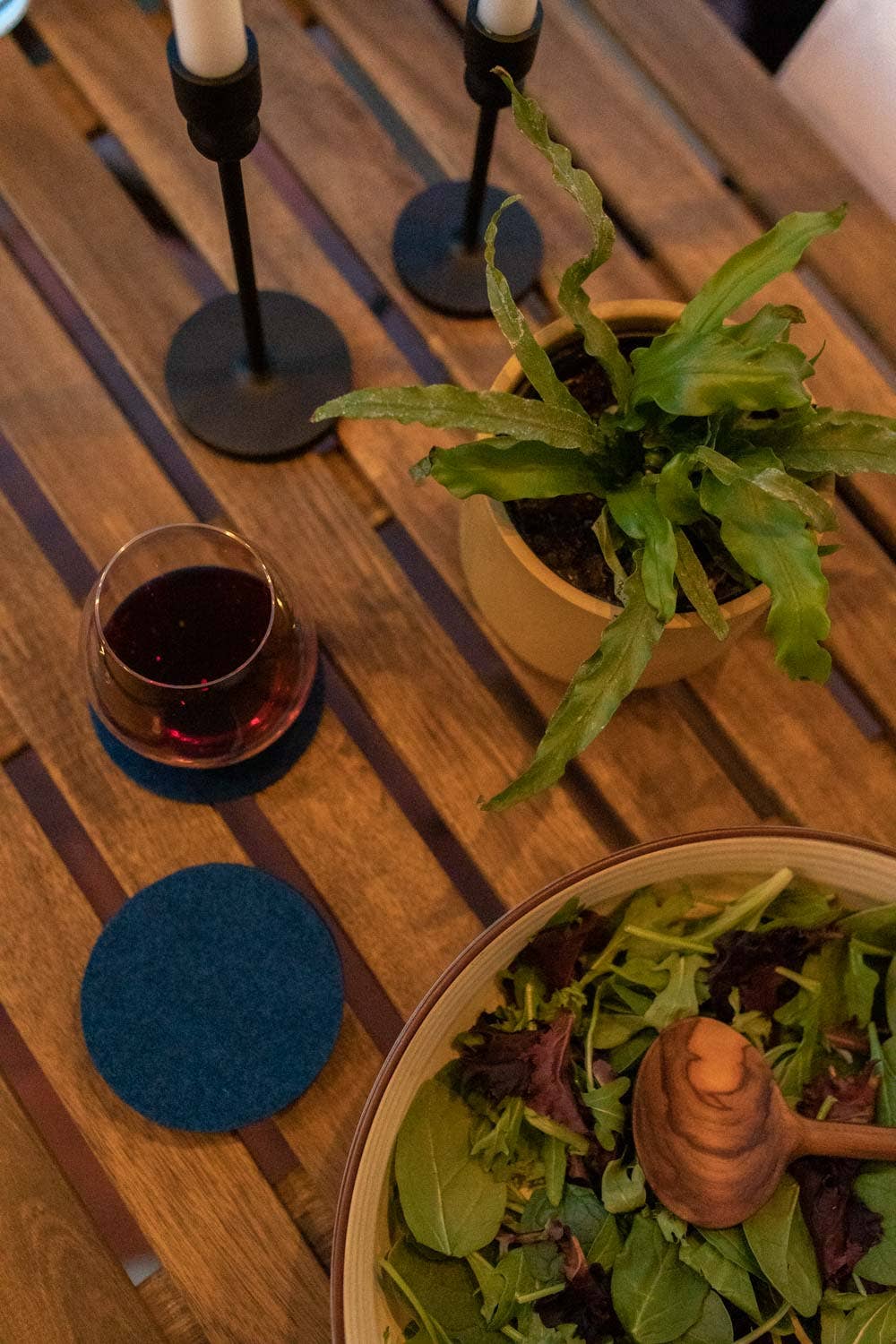 Bierfilzl Merino Wool Felt Round Coaster Solid 4 Pack: Marine Coasters Graf Lantz