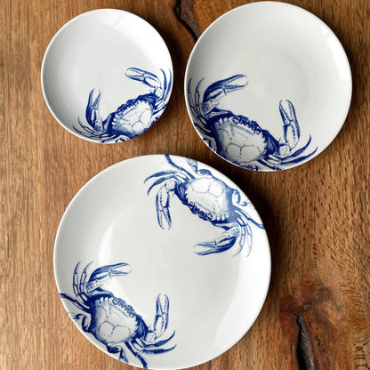 Crabs Coupe Dinner Plate Blue: Single  Caskata