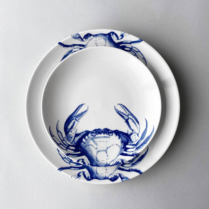 Crab Coupe Salad Plate Blue: Single  Caskata