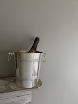 Hotel Silver Vintage Champagne Bucket with Banding & Ring Handles