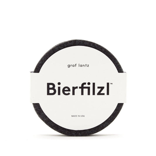 Bierfilzl Merino Wool Felt Round Coaster Solid 4 Pack: Charcoal  Graf Lantz