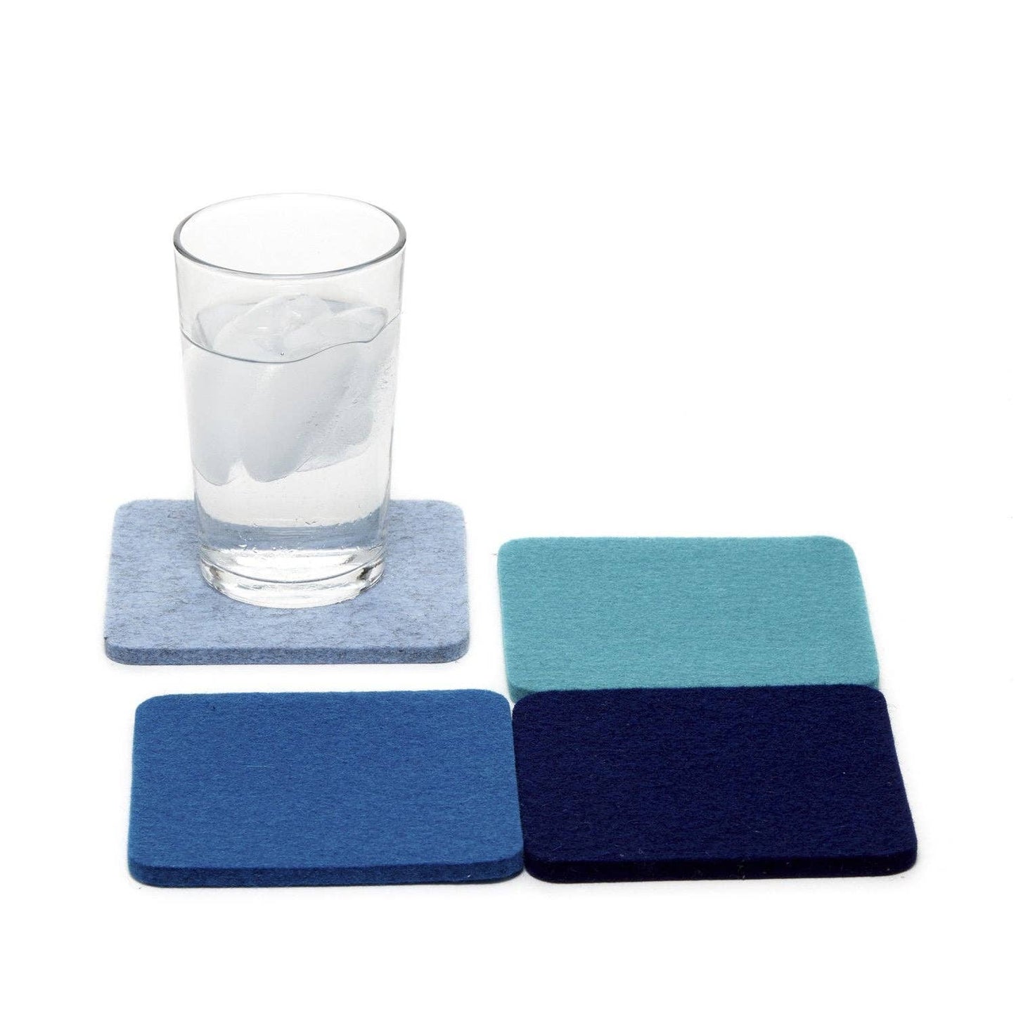 Bierfilzl Merino Wool Felt Sq. Coaster 4 Pack-Ocean  Graf Lantz