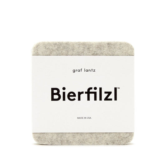 Bierfilzl Merino Wool Felt Square Coaster Solid 4 Pack: Heather White  Graf Lantz