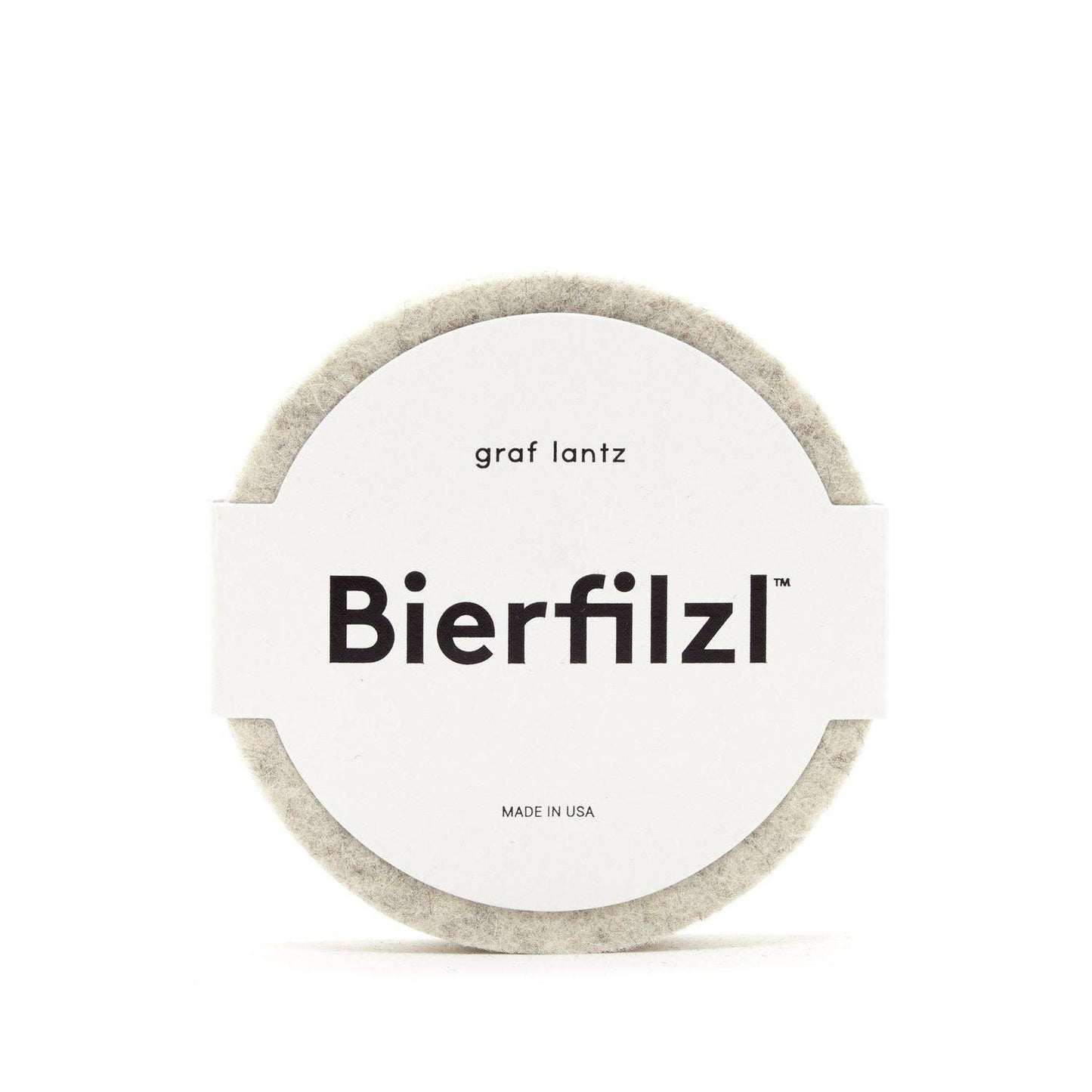 Bierfilzl Merino Wool Felt Rnd Coaster Solid 4 Pack - Heather White  Graf Lantz