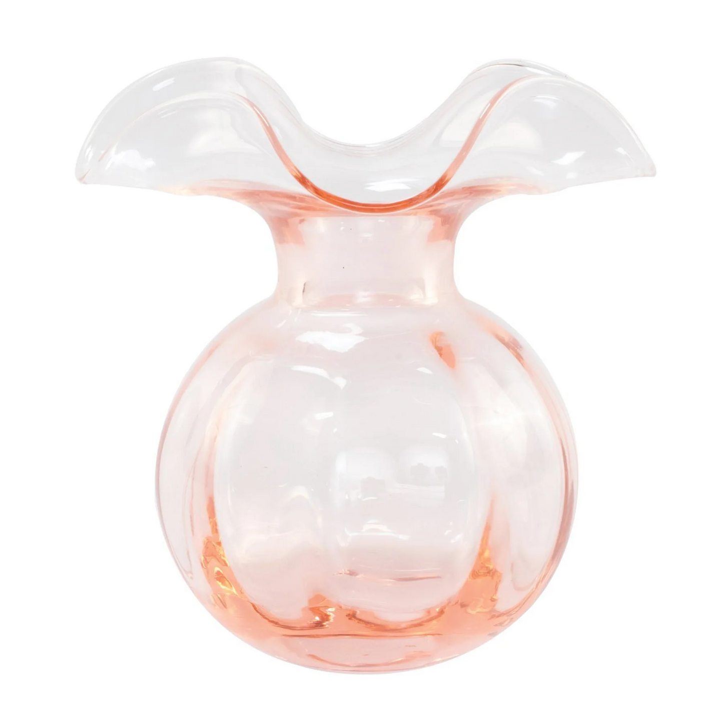 Vietri Hibiscus Glass Pink Medium Fluted Vase VIETRI