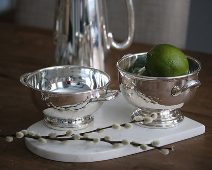 HÔTEL Silver Private Label Footed Bowl With Handles Tableware Hotel Silver