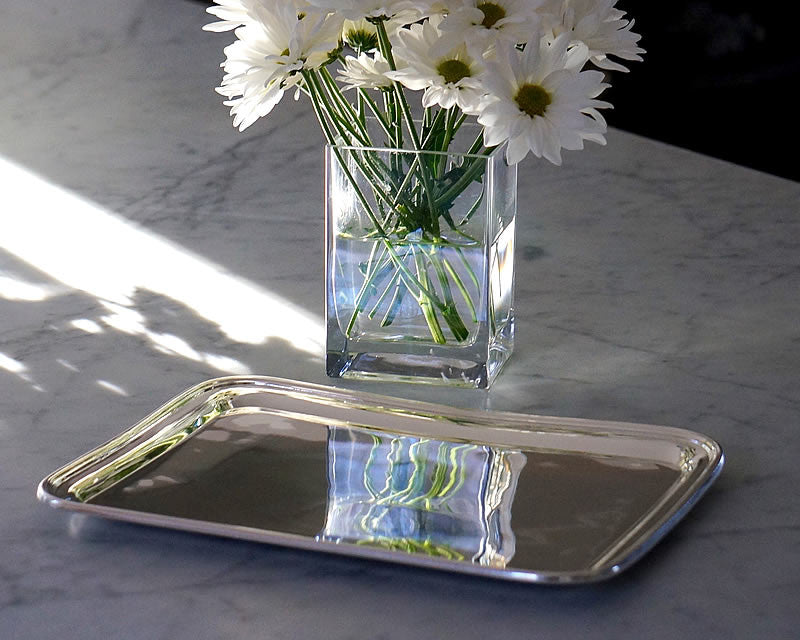 HÔTEL Silver Rectangular Tray Tableware Hotel Silver