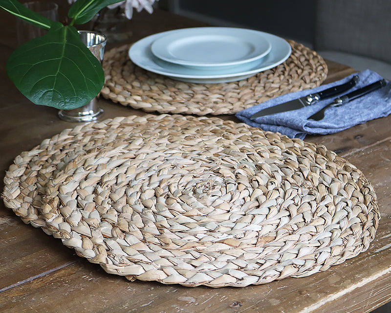 Natural Round Placemat - 6pc Set Tableware TAG