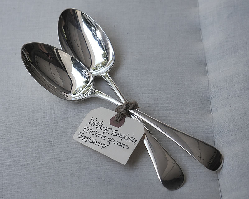 HÔTEL Vintage English Kitchen Spoons Pure Silver Set of