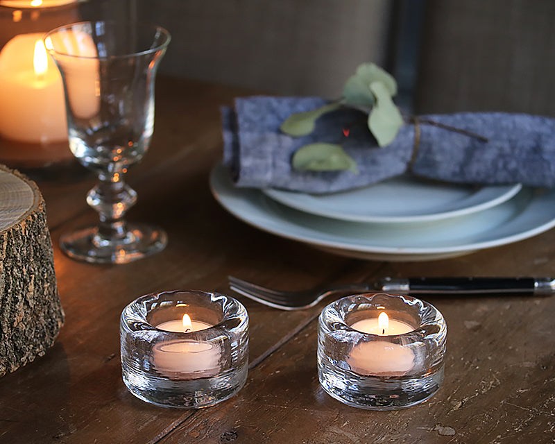 Riverstone Glass Tealight Tableware Farmhouse Pottery