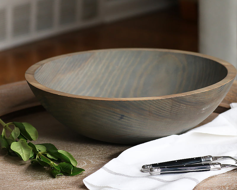 Round Wooden Salad Bowl Tableware Farmhouse Pottery