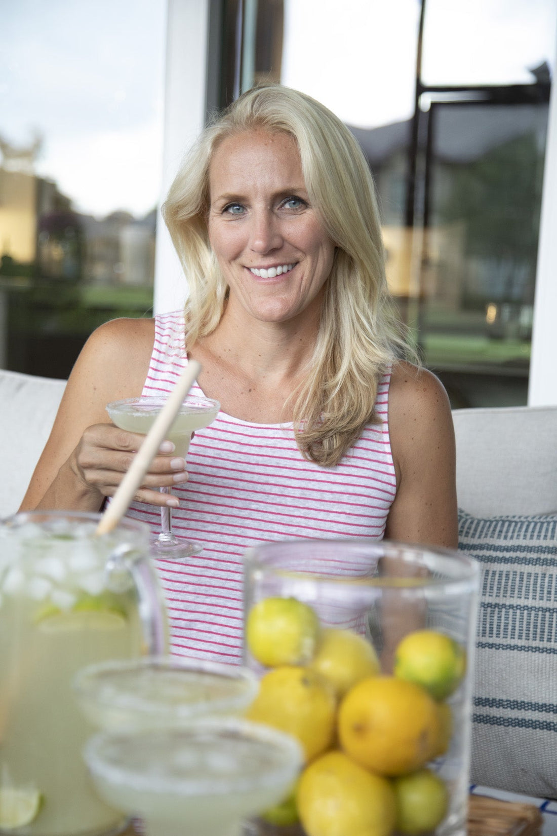 Cassandra's homemade margarita recipe with fresh lime juice and a salted rim