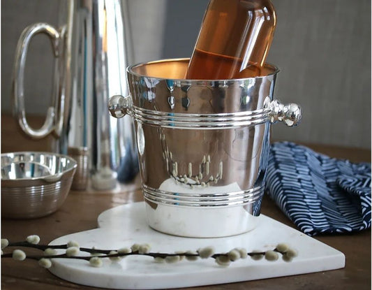 Wedding registry display at Cassandra's Kitchen with kitchen essentials and elegant tableware