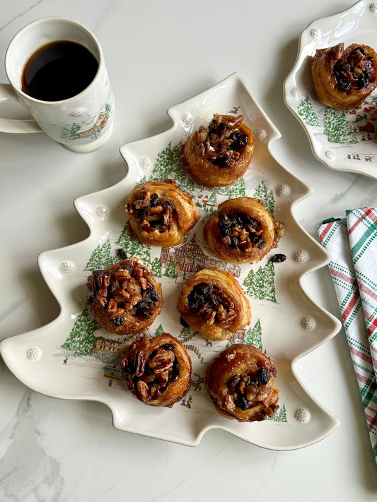 Barefoot Contessa Easy Sticky Buns with caramel glaze and pecans for Christmas morning