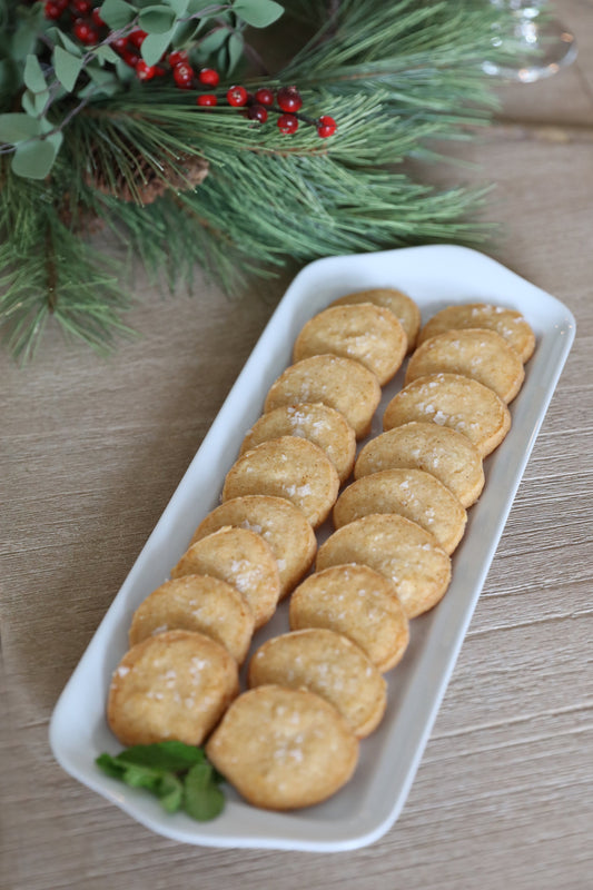 Homemade Chipotle Cheddar Crackers on a serving board