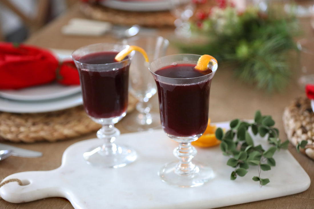 Ina Garten's Mulled Wine with warm spices and citrus for the holidays