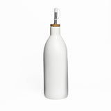 White Ceramic Olive Oil Dispenser Bottle, 17 oz