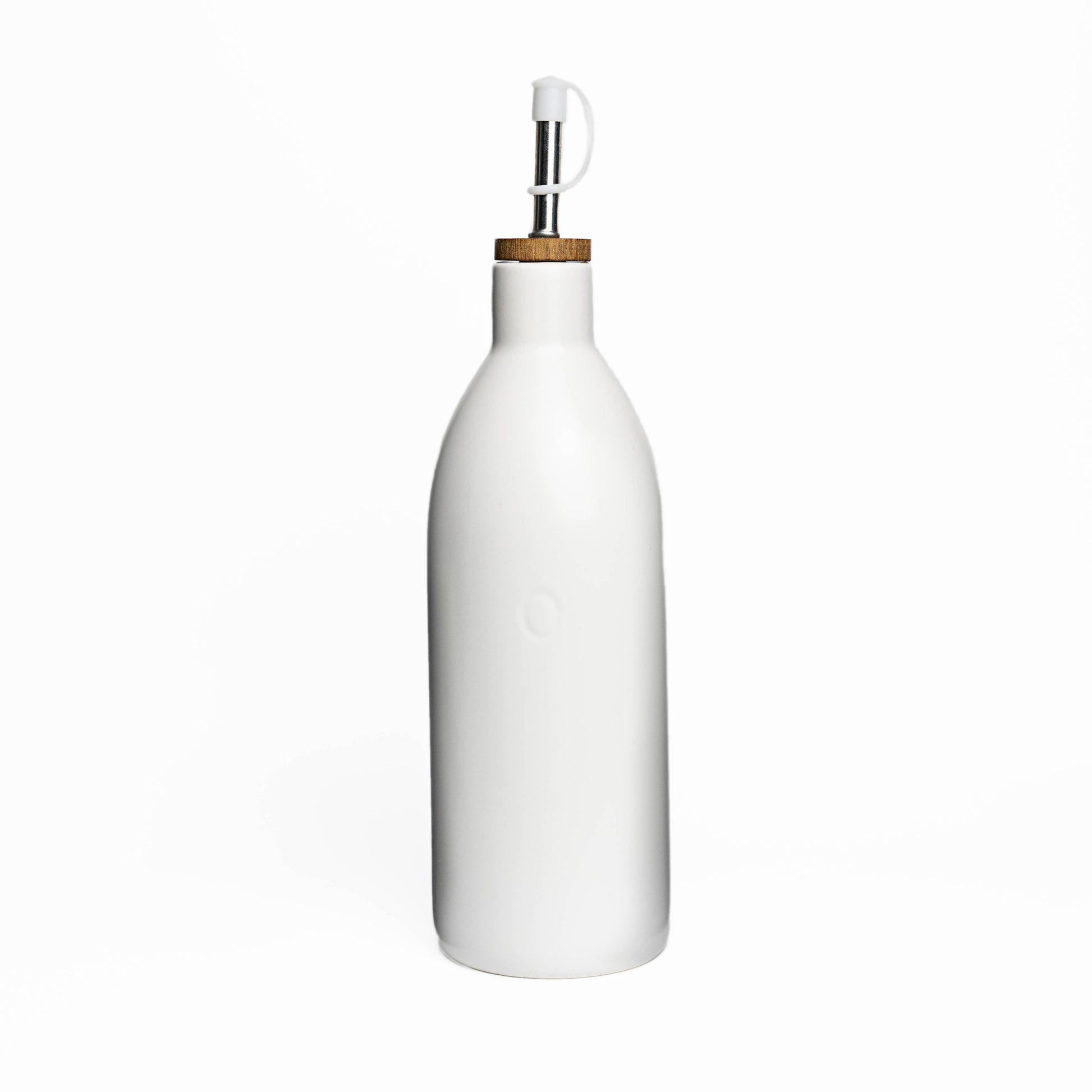 White Ceramic Olive Oil Dispenser Bottle, 17 oz Kitchen Tools Fox Run Brands