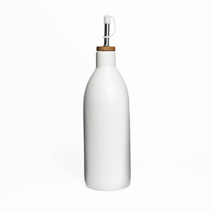 White Ceramic Olive Oil Dispenser Bottle, 17 oz Kitchen Tools Fox Run Brands