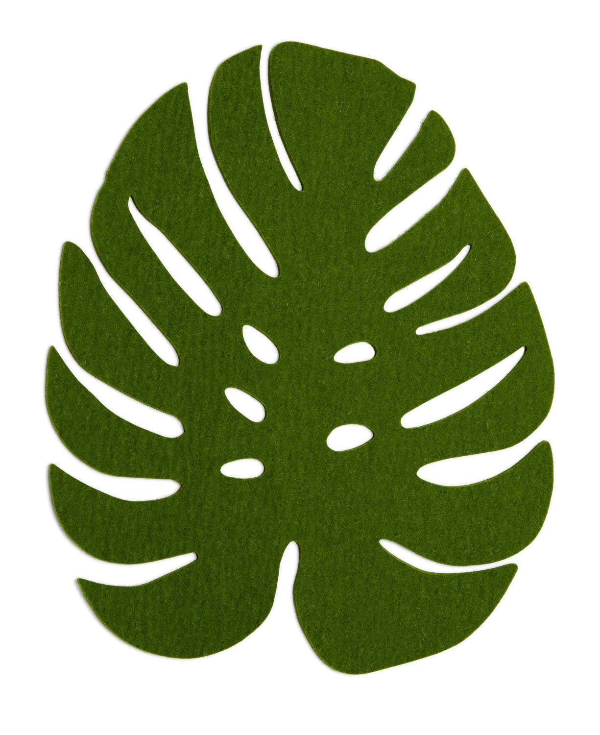 Merino Wool Felt Large Monstera Leaf Trivet: Loden Green Kitchen Tools Graf Lantz