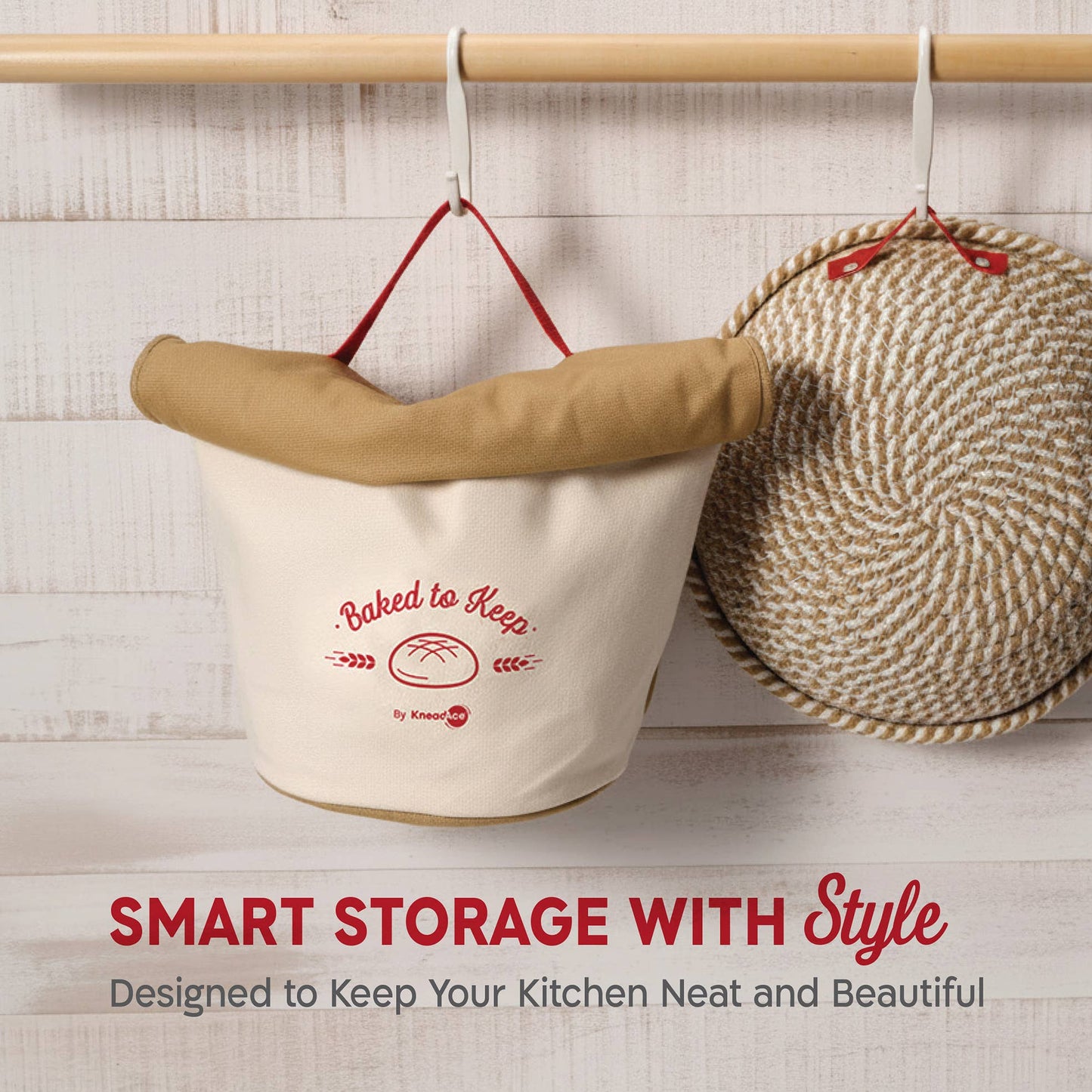 KneadAce Bread Bag: Gray / Off-White