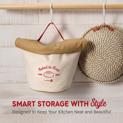 KneadAce Bread Bag: Gray / Off-White
