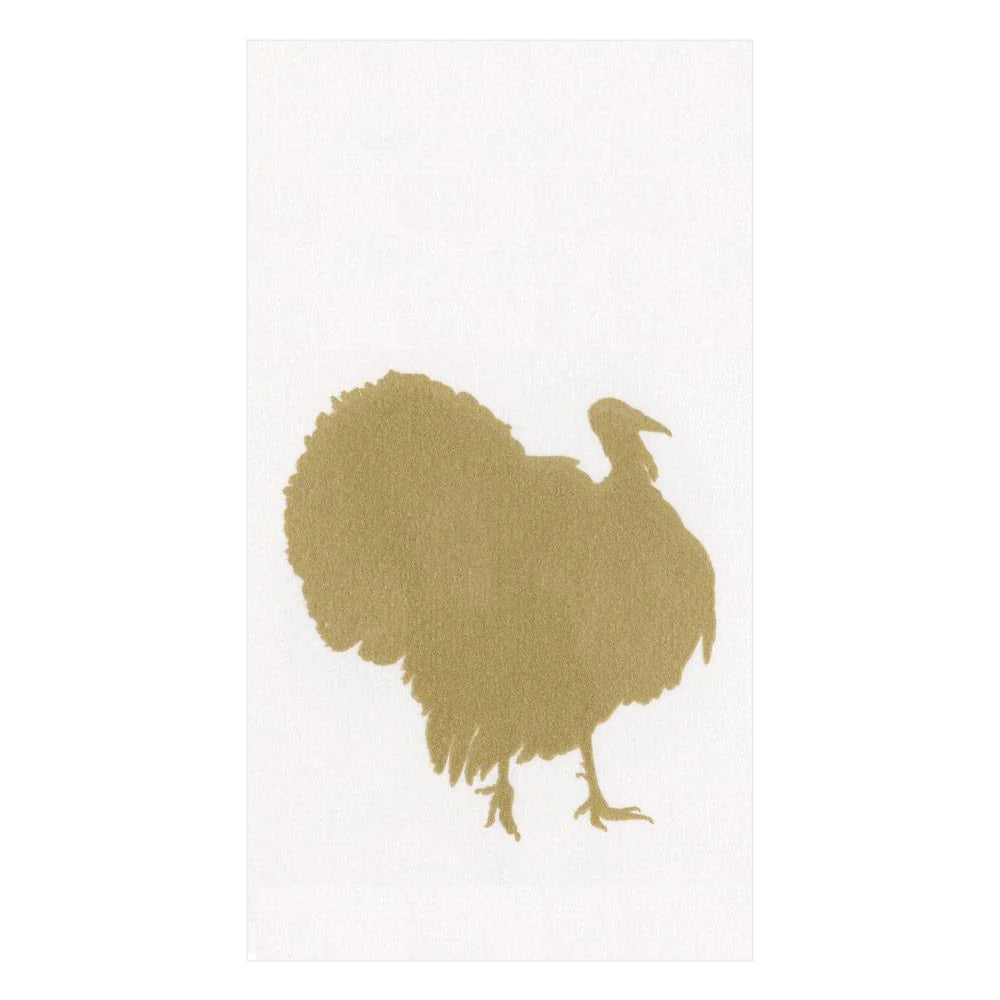 Turkey Fan Paper Linen Guest Towel Napkins - 12 Per Package Napkins Caspari