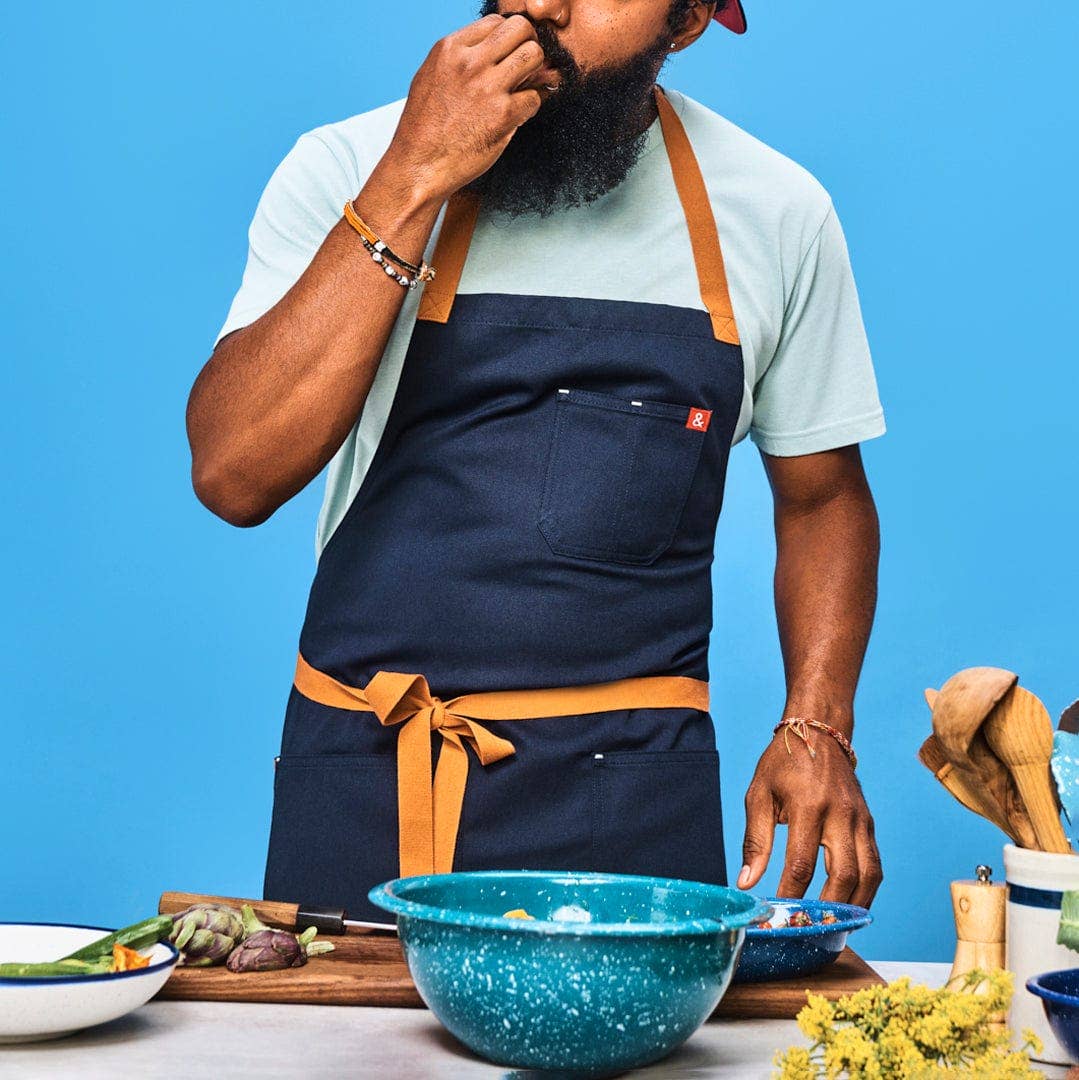 The Essential Apron - Midnight Cider Blue Apron Hedley & Bennett