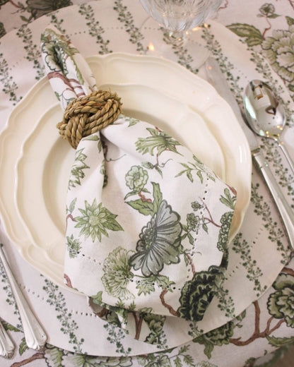 Florence Floral Napkins Set of Four: Fern Linens and placemats Willamere