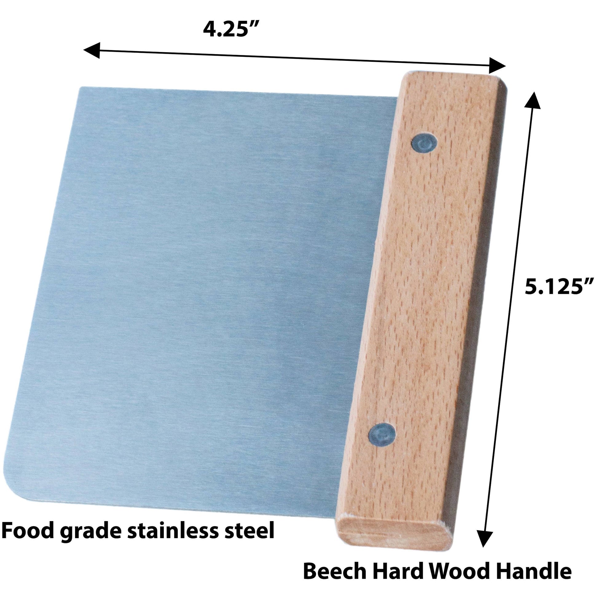 Stainless Steel Dough Scraper with Hard Wood Handle  Bospak