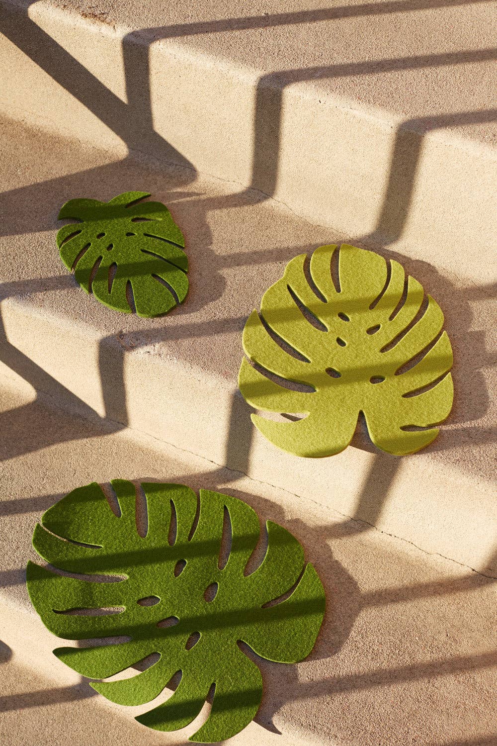 Merino Wool Felt Large Monstera Leaf Trivet: Loden Green Kitchen Tools Graf Lantz