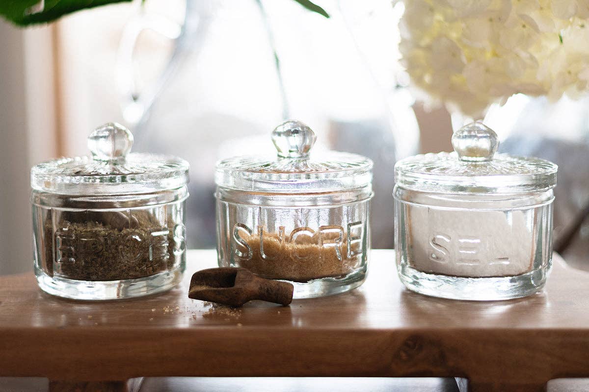 Bistro Glass Salt Cellar with Scoop Tableware etúHOME