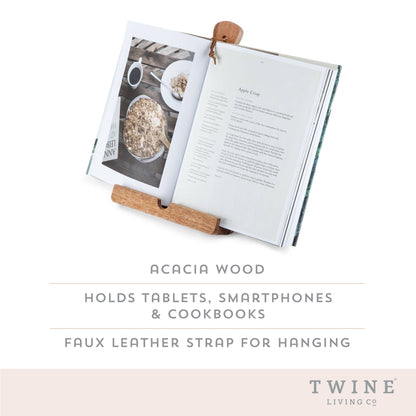 Acacia Wood Tablet/Cookbook Stand Cookbooks Twine